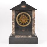 Victorian slate and marble mantel clock.