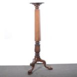 Victorian mahogany torchere, adapted from a bedpost