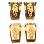 1930s Art Deco Hippocampe, two pairs of dress clips retailed by JHP of Paris