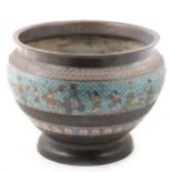 An Asian bronze enamel cloisonné jardinière