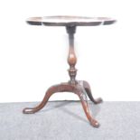 Georgian mahogany tripod table, lobed top.