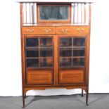 Edwardian inlaid mahogany display cabinet.
