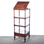 Victorian mahogany four-tier whatnot.