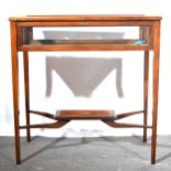 Edwardian walnut table vitrine.