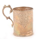 A Victorian silver presentation mug by Martin, Hall & Co, London 1876.