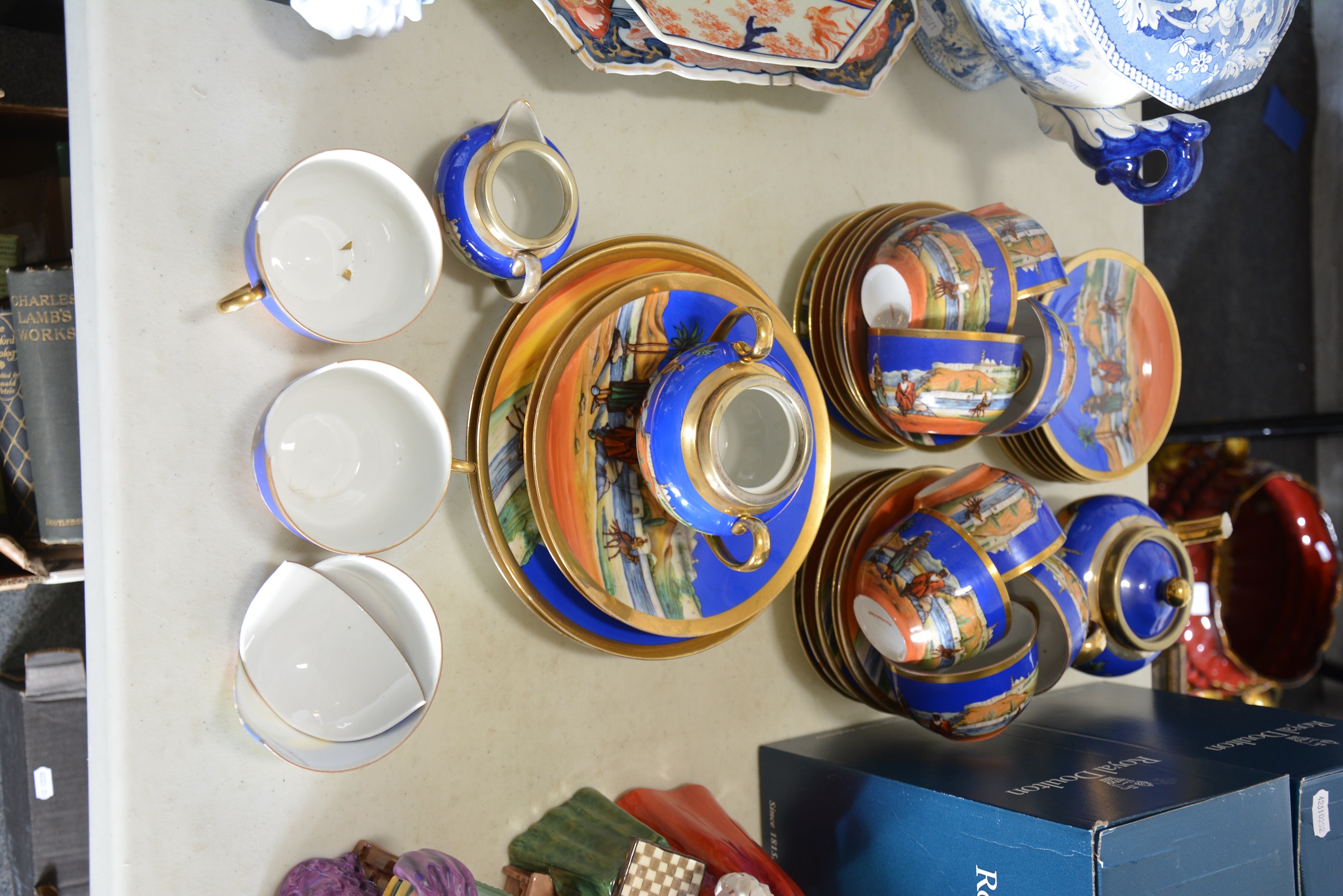 Continental porcelain tea service with an Arabian desert scene - Image 3 of 3