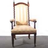 Victorian rosewood armchair.
