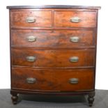 Victorian mahogany bowfront chest of drawers.