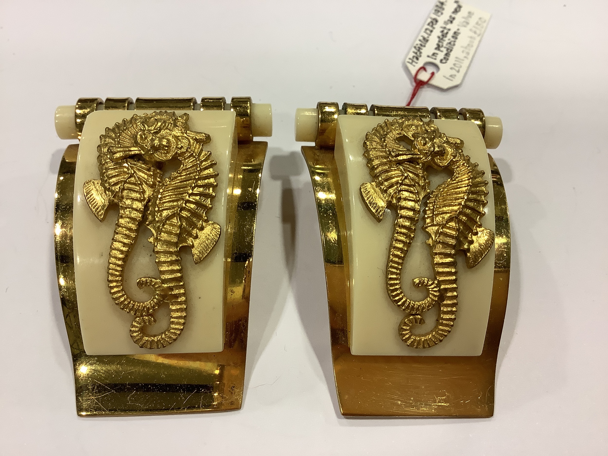 1930s Art Deco Hippocampe, two pairs of dress clips retailed by JHP of Paris - Image 6 of 8