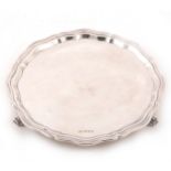 Circular silver salver by Viner's Ltd (Emile Viner), Sheffield 1961,