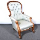 Victorian mahogany easy chair.