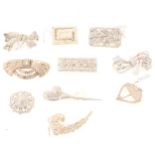 Ten large Art Deco paste set cocktail brooches, circa 1930's,