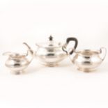 Silver three piece teaset by R&W Sorley, Glasgow 1903.