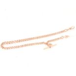 9 carat rose gold single watch albert chain.