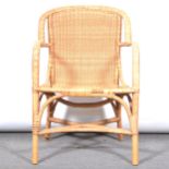 Woven cane elbow chair, probably Dryad