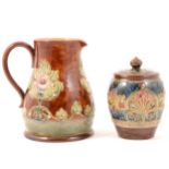 Royal Doulton stoneware jug and tobacco jar.