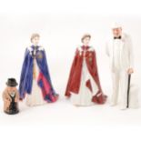 Royal Worcester and Royal Doulton figures.