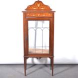 Edwardian mahogany and inlaid display cabinet, Art Nouveau design.