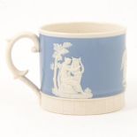 Staffordshire stoneware memorial mug, commemorating Admirals Howe and Nelson.