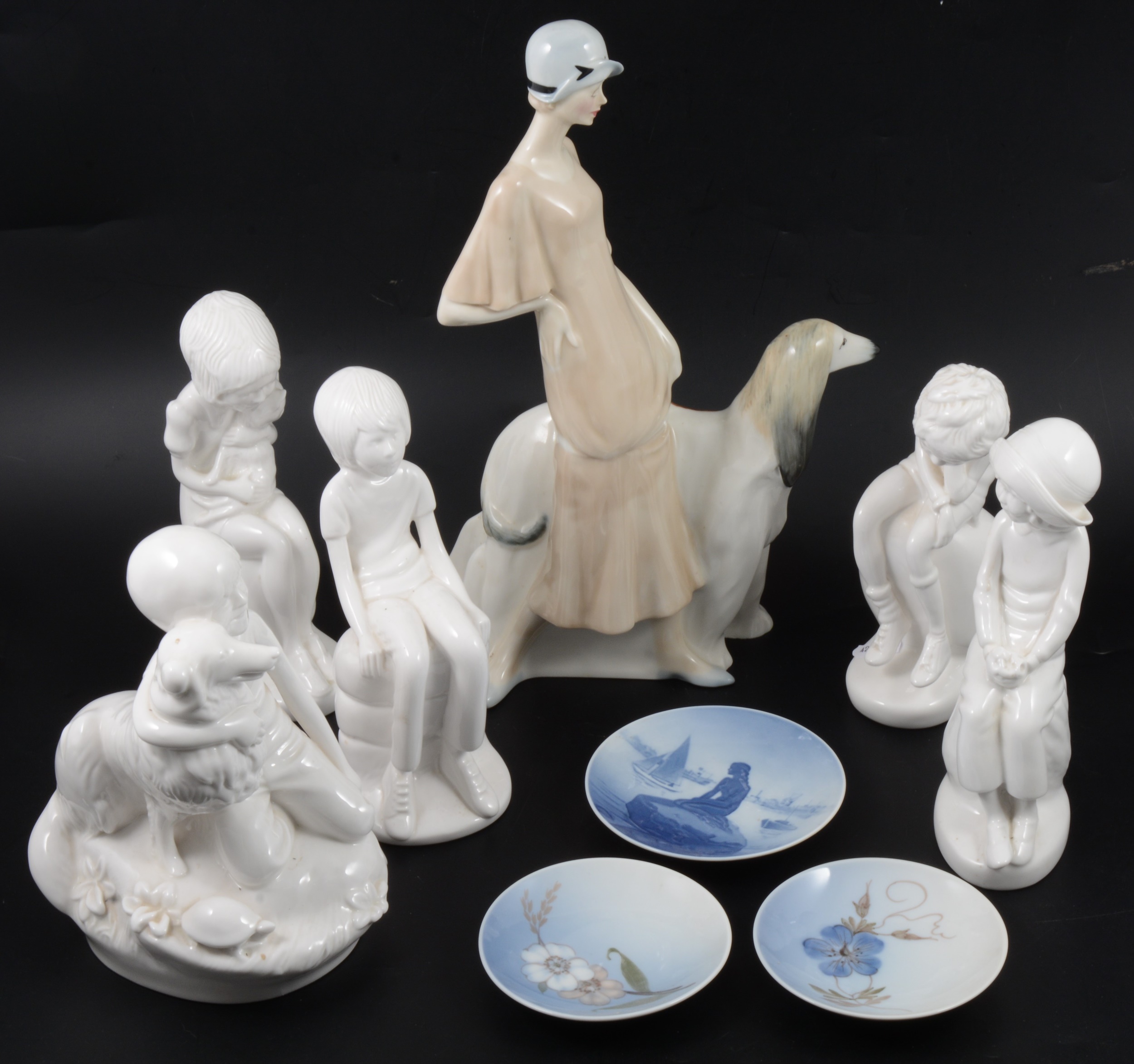 Royal Doulton and Spode figurines.