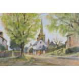 Lawrence 'Lol' Spence - Stoughton Village, and a folio of watercolours.