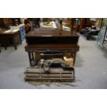 Mahogany cased baby grand piano pianola, by George Rogers of London.