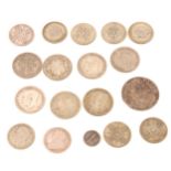 Silver and nickel coins, Florins, Half Crowns, 1895 One Shilling