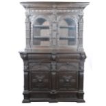 Continental carved oak cabinet.