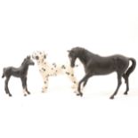 A Beswick Black Beauty and Black Beauty Foal models, plus a Dalmatian figure.