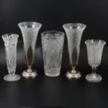 Victorian press moulded milk glass goblets, plus other glassware.