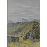 English school - Mountain landscape, and other prints and frames.