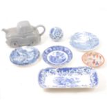 Five Japanese ceramic lids, and other decorative plates and ceramics.