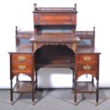 Victorian rosewood writing table, in the Aesthetic taste.