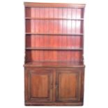 Large Victorian mahogany and stained wood bookcase.