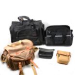 Selection of camera bags, laptop and lens bags.
