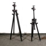 Two Manfrotto 468MGRC2 ball heads, mounted on Benbo photography tri-pods.