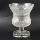 Victorian cut-glass 'thistle' shaped vase.
