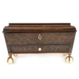 Victorian coromandel and inlaid ivory sewing box.