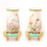 Pair of French porcelain painted vases.