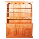 Large modern pine kitchen dresser,