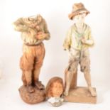 1930's style painted plaster models of young boys.