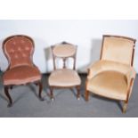 Early Victorian nursing chair, and two Edwardian nursing chairs,