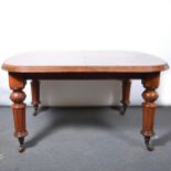 Victorian mahogany wind-out dining table,