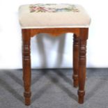 Victorian mahogany stool,