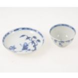 Chinese blue and white teabowl and saucer,