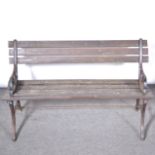 Cast iron and wooden slatted garden bench,