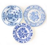 Chinese blue and white plate and other plates,