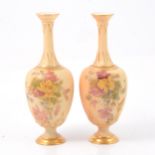 Pair of Royal Worcester bottle vases,