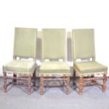 Set of six Restoration style dining chairs,