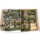 Two trays of loose military die-cast models